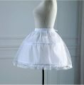 Children Girls 2 Steel Hoops White Petticoat Wedding Gown Dress Underskirt Elastic Waistband Drawstring A-Line Skirt.