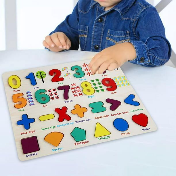 Wood puzzles for Toddlers, Learning Puzzles Toys for Preschool Year Old Birthday S Numbers Board