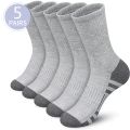 5 Pairs Men's Athletic Socks Sport Running Calf Socks Performance Cushioned Breathable Outdoor Crew Socks for Men Women. 