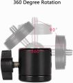 Universal 1/4" Swivel Mini Ball Head Screw Tripod Mount 360 Degree Rotating Mount Base Adapter for Cameras Tripods Light Stand.