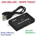 USB 2.0 Card Reader Adapter Support TF CF SD MMC MS XD Mini Memo 26 IN 1 Memory Card Reader USB External SD Mini Micro M2 MMC XD. 