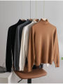 autumn winter Basic Slim soft solid color turtleneck Sweater knitted Pullover Women Casual Long Sleeve chic bottom Sweater top. 