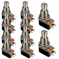Miwayer 5/10Pcs Momentary Soft Guitar Footswitch - 12mm Thread, 2 Pin SPST NO, Quiet Push Button for Amp, DIY Pedal Projects. 