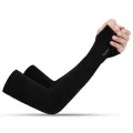 1 Pair Summer Finger Sleeve Ice Cool Wearing High Elastic Elbow Spring Outdoor Riding Fingerless Fishing Custom Ice Silk Sleeve. 