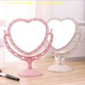 Portable Double-Sided Heart Shape Desktop Makeup Mirror Cosmetic Compact Hand Mirror for Women Vanity Mirror.