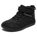 HOBIBEAR Kids Mid-Barefoot Shoes Big/Kid Wide Toe Box Zero Drop Artificial Leather Hook-Loop Outdoor Boots. 