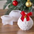 Christmas Relief Snows Berry Candle Jar Silicone Mold DIY Round Ball Storage Box Molds Plaster Resin Making Kit Xmas Crafts Deco.