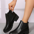 2025 Summer New Women's Fashion Short Boots High Heels Round Head Fashion Boots Casual Versatile Women's Shoes.