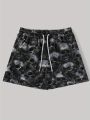 Summer Breathable Basketball Shorts Skull Flame Design Casual Athletic Running Training Gear Loose Unisex Basketball Short Moto.