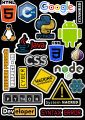 10 pcs programming digitalstickers for computer students for laptops and mobile phone computer coding stickers html sticker css sticker google name sticker programming languages stickers. 
