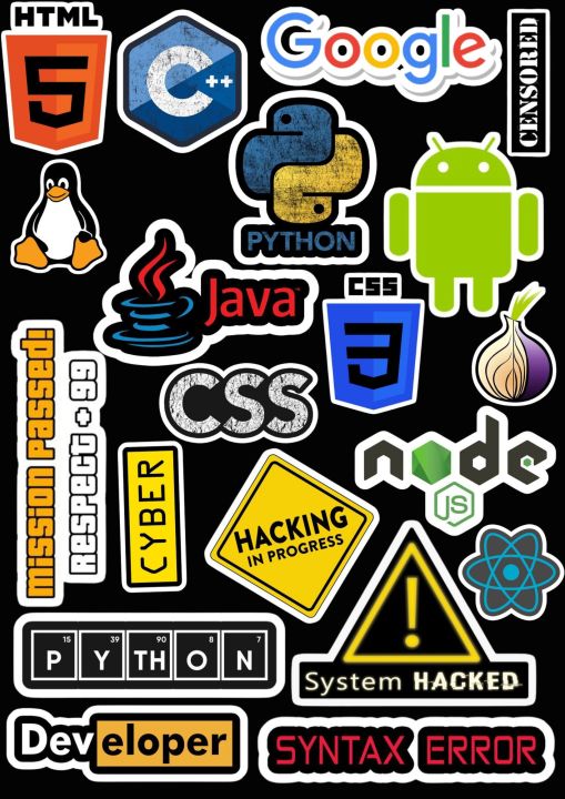 10 pcs programming digitalstickers for computer students for laptops ...