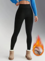 Women'S High-Waisted Butt-Lifting Leggings - Soft Fleece-Lined, Tummy Control, Stretchy & Comfortable for Fall/Winter, Black. 