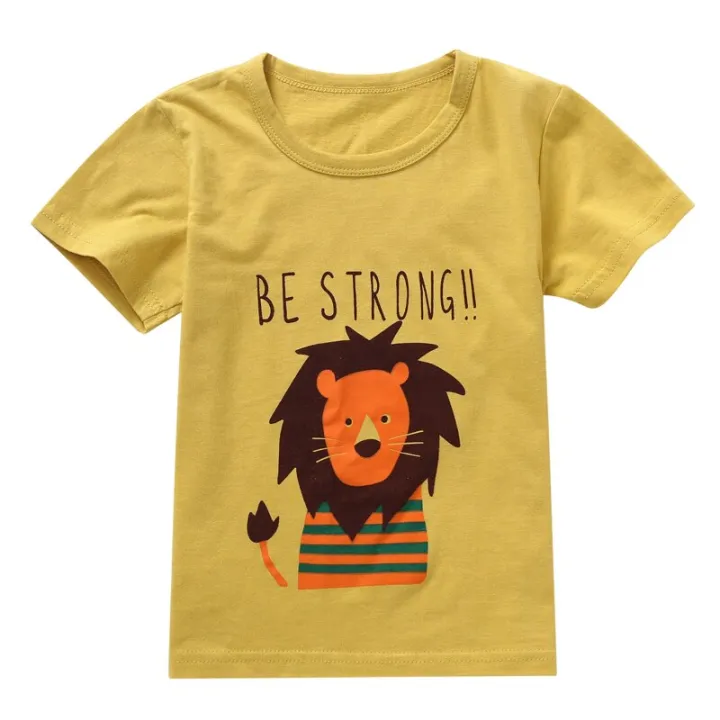 Children Short Sleeve T Shirt Boy Pure Cotton Girl Baby Leisure Wear Summer Ventilation Clothes