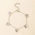1 Piece Silver Butterfly Anklets For Girls, Exquisite Ankle Bracelet, Foot Chain Accessories.. 