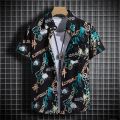 Beach Style Printed Shirts for Men - Short Sleeves Hawaiian Loose-Fit Casual Shirts. 