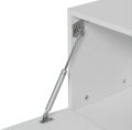 White Wall Mounted TV Console Rack | 3-Compartment Floating Cabinet with Drop-Down Door & Cable Management. 