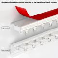 Ultra Thin Self-adhesive Curtain Track Set No Drilling Silent Sliding Rail Ceiling Or Wall Installation For Bathroom Cabinets Ro. 
