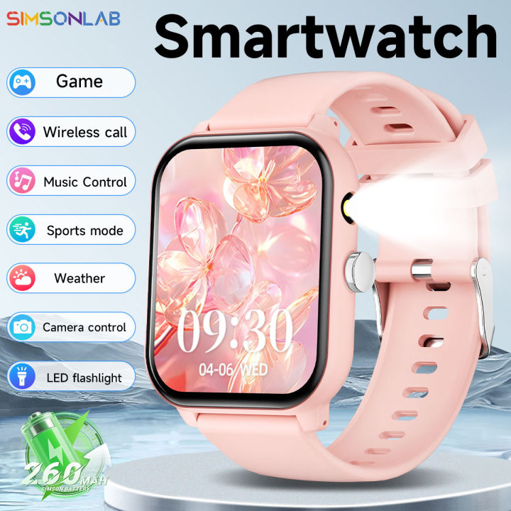 New Game Smart Watch 1.83'' Bluetooth Call Sports Mode Music/Camera Control LED Flashlight Long Battery Watch for Android/IOS