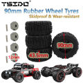 YSIDO 4PCS 90mm Truck Off Road Buggy Skidproof Tires Wheels for 1/14 Wltoys 144010 MJX Hyper Go 14209 14210 Monster RC Car Tyres.