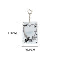 INS Korean Fashion Heart Hollow 3in Card Holder Cute Girls Idol Photo Storage Card Bag Decoration Student Pendant Keychain .
