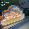 DIY Cloud Mirror Tulip Lamp Night Light Girl Bedroom Ornaments Photo Frame Handmade Glass Bedside Sleep Light Christmas Gifts. 