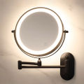 8 Inch Black Wall Mounted Bathroom Mirror 10x Magnifying Makeup Mirror Adjustable Dimming Vanity Cosmetic Mirrors with Light.