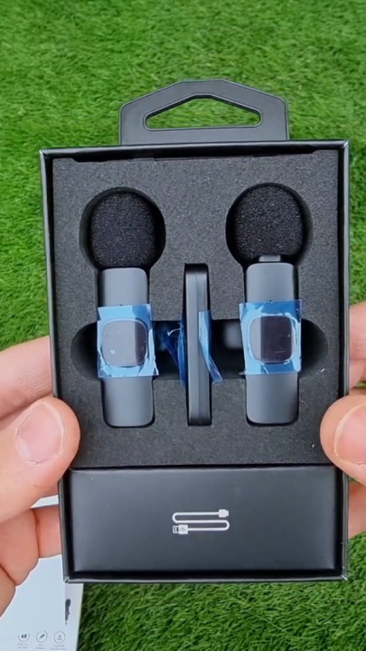 Wireless MIC K8 SINGLE AND DUAL MICROPHONE Vlogging Mic with Microphone Accessories Video for Type C Android, IOS Lightining & 3.5mm Jack