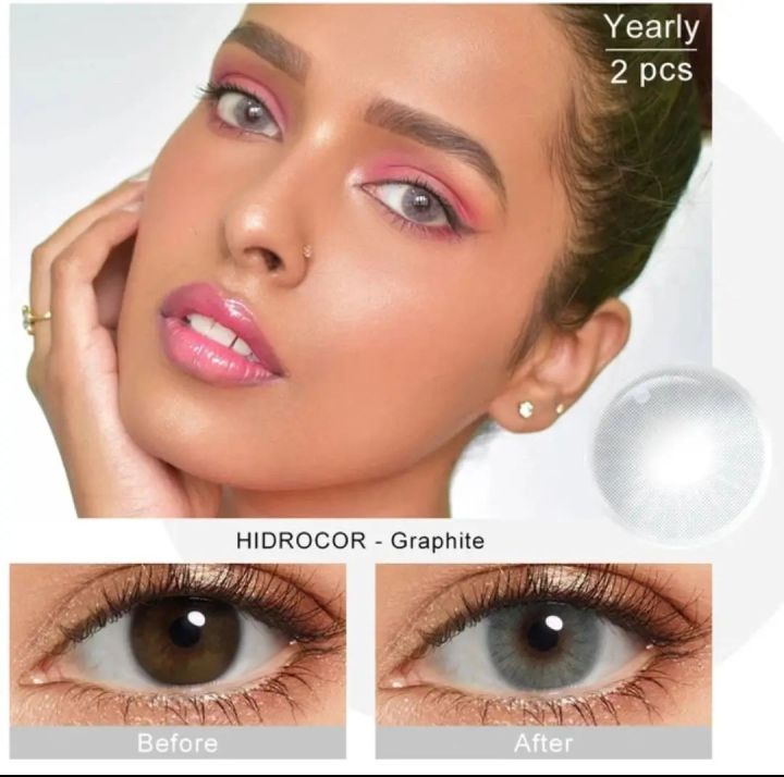 LINTA" "RAPID HIDROCORE SERIES" SHADE NAME: "GRAPHITE", 1 Year Use Vial Pack (Bottle), Soft Colored Contact Lenses / Colored Contact Lenses / Eye Lenses / Fashion Lenses/ Cosmetics Lenses,100℅ Original Quality Lenses With FREE Starter Kit
