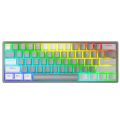AULA F3261 Type-C Wired Hot Swappable 61 Keys RGB Mechanical Keyboard(White Grey ). 