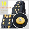 2PCS 10 Steel Studs Crampons Snow Grips Cleats for Ice and Snow Anti-Slip Rubber Traction Cleats Hiking Walking Climbing Jogging. 