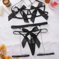 Red Floral Lace Garter Lingerie Set With Choker Women Intimates 2022 Underwire Bra And Thongs Ladies Underwear Set. 