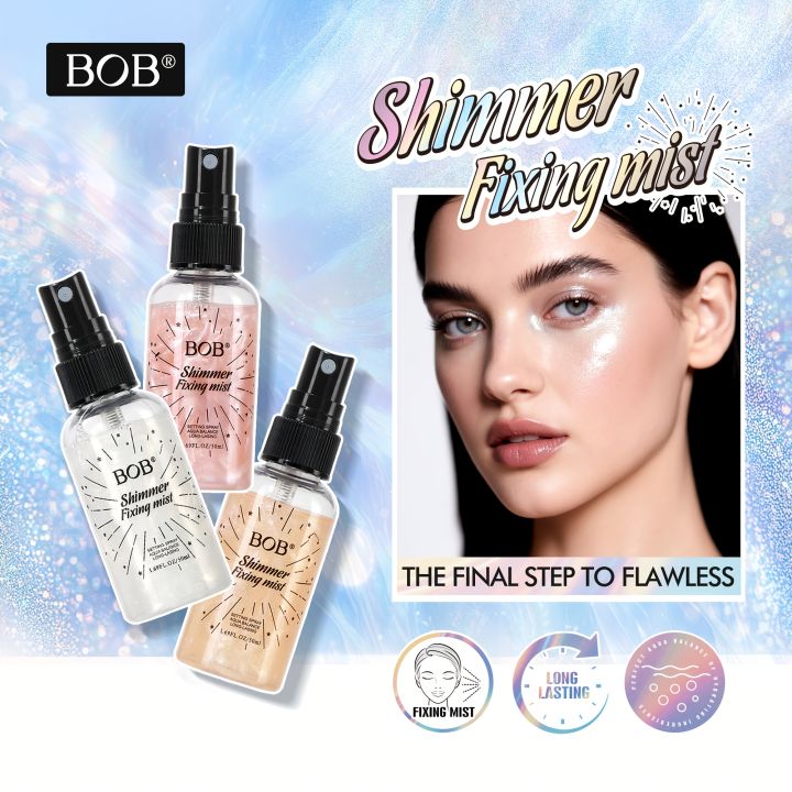 Bob Shimmer 50ML Mist Fixing Known Glow Makeup Setting Spray Useful Item Quality Build Reliable Choice