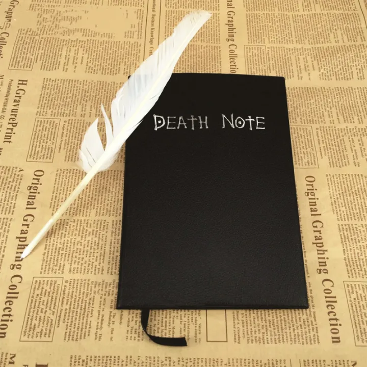 A5 Anime Death Note Notebook Feather Pen Set Journal and Animation Art ...