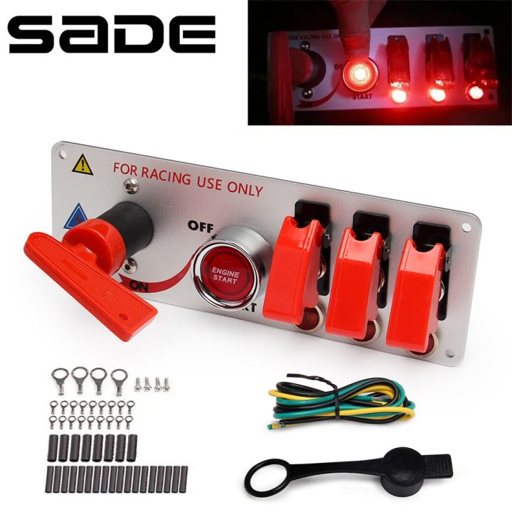 12V Auto LED Ignition Switch Panel Racing Car Ignition Engine Start On ...