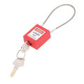 Lockout Tagout Lock Stainless Steel Cable Lock Safety Lockout Padlock with 2 Keys.