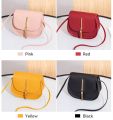 New Golden Tassel Double Layer Semi Circle Solid Color One Shoulder Saddle Bag Fashion Casual Women Small Bag.