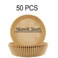 50pcs Air Fryer Disposable Paper Liners - Non-Stick Round Baking Mats for Steaming & Frying (AL MAKKAH). 