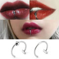 1Pc Stainless Steel Fake Nose Ring Hoop Septum Rings C Clip Lip Ring Earring Fake Nose Piercing Women Body Jewelry Non-Pierced.