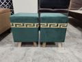 ottoman stools pair velvet stuff sofa chair stool living room bedroom stools (pack of 2). 