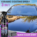 3 in 1 Car Ceramic Liquid Coating Spray Nano Crystal Hydrophobic Layer Polishing Agent High Gloss Paint Protection Wax Car Care. 