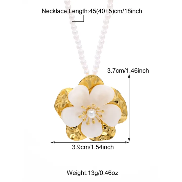 Kissmoon%20Exaggerated%20Flower%20Pendant%20Necklace%20for%20Women%20Stainless%20Steel%20Exquisite%20Flower%20Beaded%20Chain%20Necklace%20Jewelry%20%20-%20Image%207