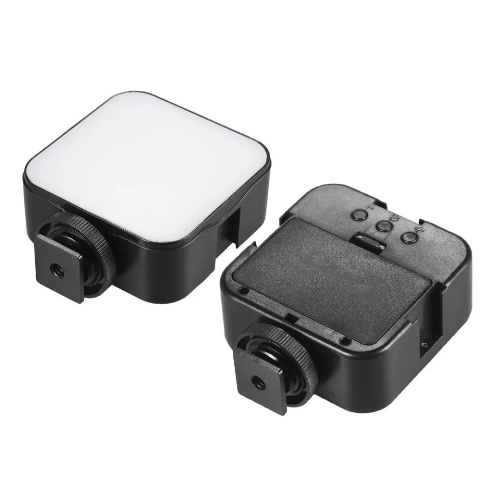 KIWIFOTOS Mini cameralamp, 5600K fotografie video draagbare LED-verlichting voor Canon Nikon Sony Fuji DSLR Camera, volledig dimbaar van 0-100%, Hot Shoe Mount Lamp met 600mAh batterij oplaadbaar