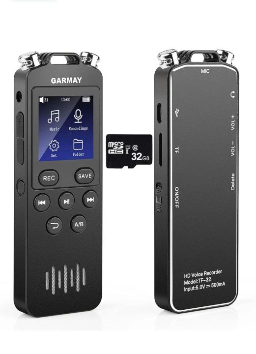 GARMAY Digital Voice Recorder Amazon UK Upgraded 48GB 1536KBPS 3343Hours Recording Capacity 32H Battery Time