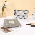New Canvas Cosmetic Bags Zipper Opening Key Card Holder Cartoon Student Pencil Case Coin Purse Ladies Hand Portable Storage Bag. 