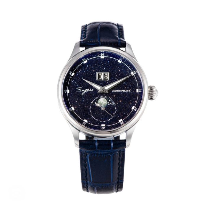 Sugess Moonphase Watch SB401B | Original Moonphase Watch | Full Moon | Half Moon | New Moon | Leather Strap
