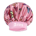 1PC Pink Butterfly Satin Sleep Bonnet & Headband Set - Adjustable Hair Protector for Daily, Makeup & Skincare Constellation.