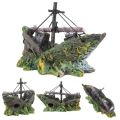 Aquarium Fish Tank Decoration Landscape Pirate Ship Shipwreck Retro Resin Design Accessories Home Decoration. 