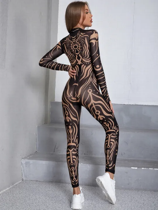 Sisterlinda%20%20Fashion%20Print%20Jumpsuits%20Woman%20Turtleneck%20Full%20Sleeve%20See%20Through%20Skinny%20Peach%20Hip%20Street%20Wild%20Style%20Overalls%20-%20Image%204