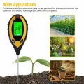 PH Soil Tester for Garden Soil 4 in 1 Multi-Function with LCD Display Moisture Meter Soil Test Kit for Lawn Outdoor Indoor Potted Plant. 
