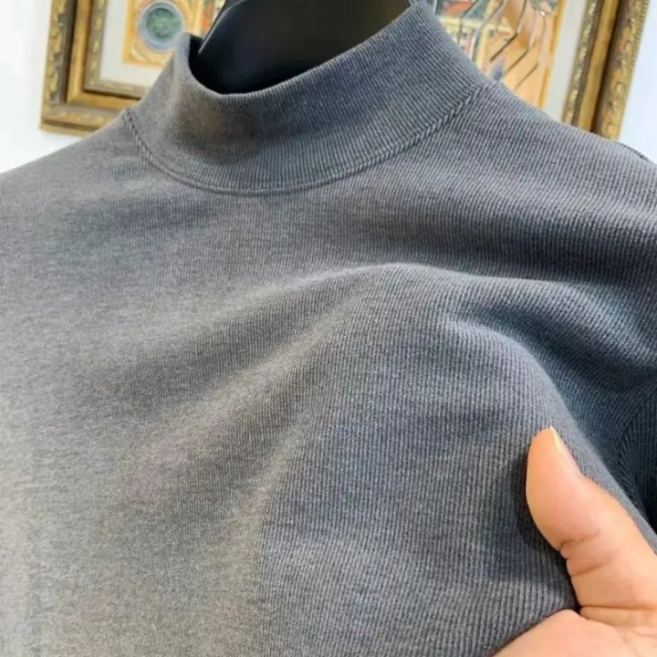 Men's%20Autumn%20Thick%20Base%20Thermal%20Underwear%20Winter%20Semi%20High%20Neck%20Casual%20Long%20Sleeved%20T-shirt%20for%20Wearing%20Inside%20Outside%20Warm%20Top%20-%20Image%203